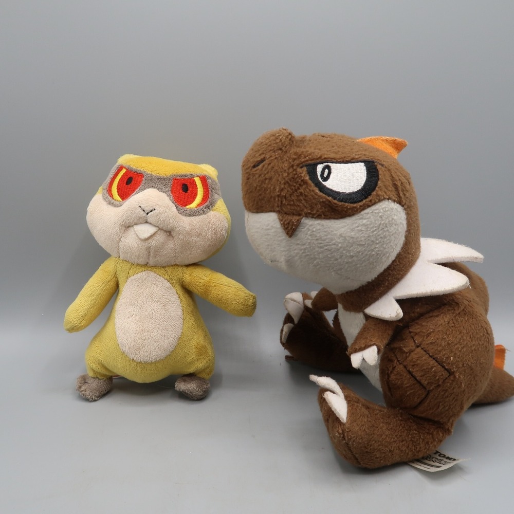 Tyrunt‎ & Patrat Pokemon Takara Tomy Plush Toy Doll Lot Stuffed Animals